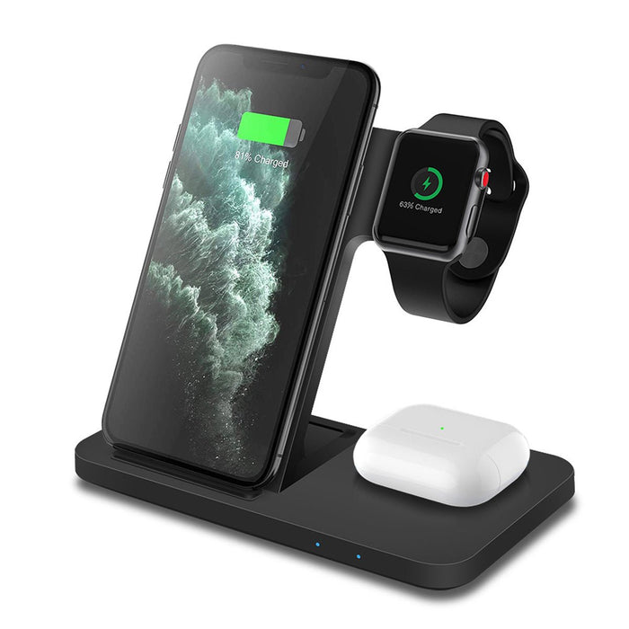 3 in 1 Multi Device 15W Wireless Charging Dock - Compatible with all QI Enabled Devices - Shopsta EU