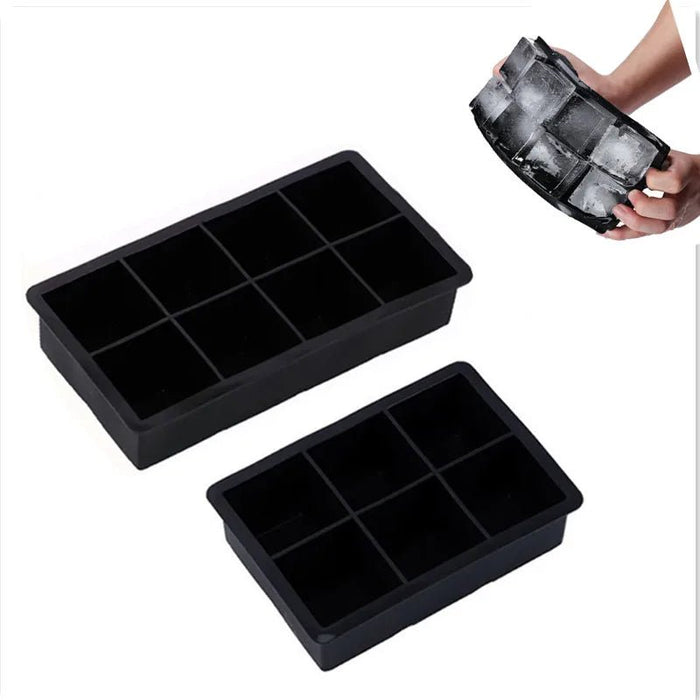 4/6/8/15 Grid Big Ice Tray Mold Giant Jumbo Large Food Grade Silicone Ice Cube Square Tray Mold DIY Ice Maker Ice Cube Tray - Shopsta EU