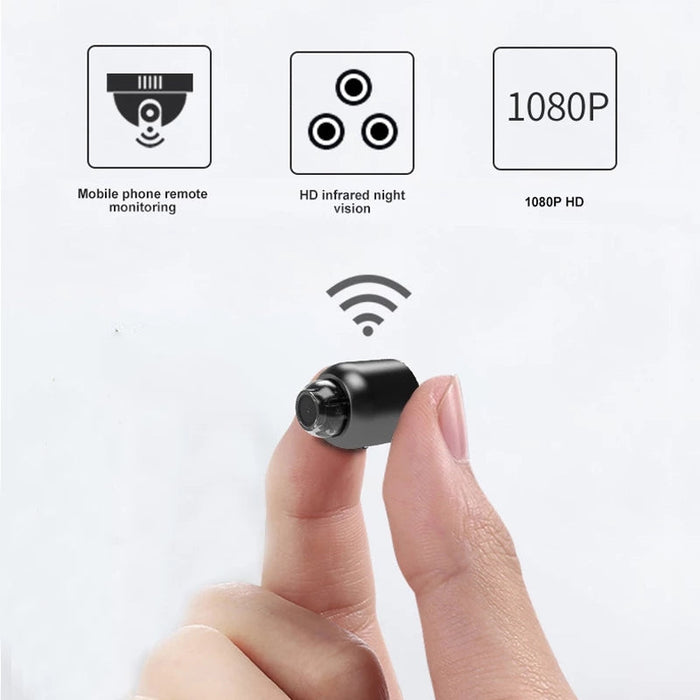 Mini Wifi-kamera 1080P - Trådløs overvåkingssikkerhet med nattsyn, bevegelsesdeteksjon, 160 graders lydopptak, Google Play-kompatibel - Perfekt for babyovervåking og behov for IP-kamera