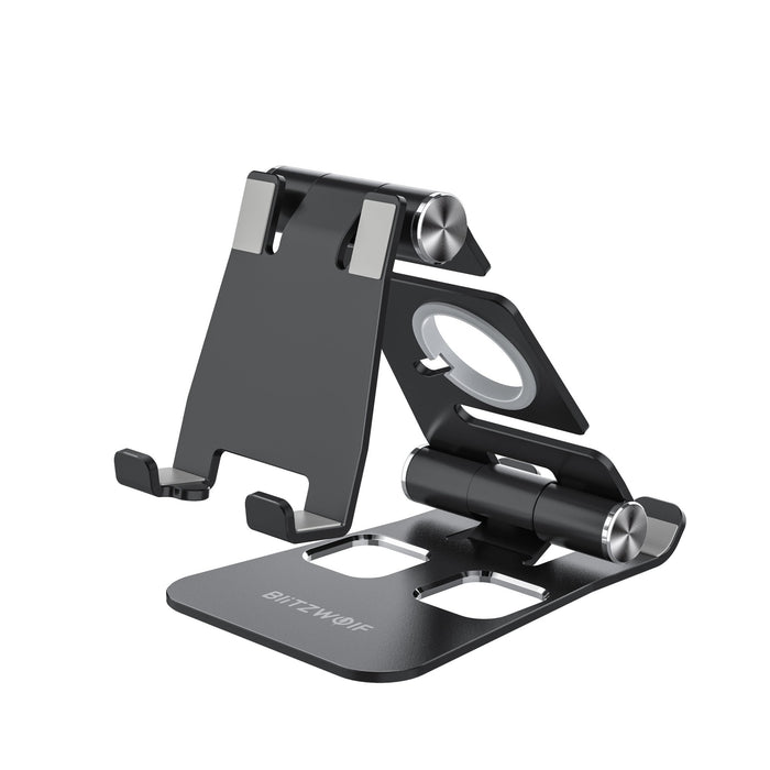 BlitzWolf® BW-TS4 - 3 in 1 Portable Foldable Desktop Stand, Tablet/Phone Holder for Online Learning and Live Streaming - Ideal for iPhone 12, Poco, Samsung Galaxy S21 X3 NFC Users - Shopsta EU