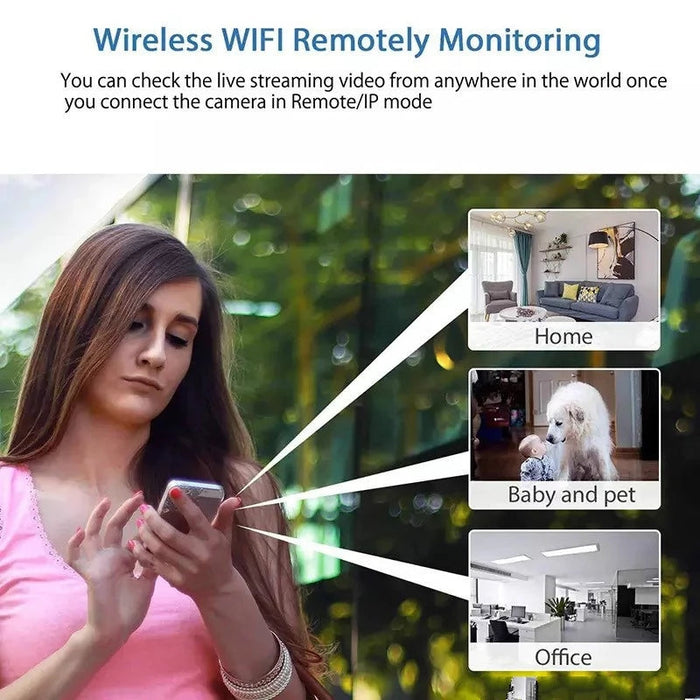 Mini Wifi kamera 1080P – Bezdrôtové zabezpečenie sledovania s nočným videním, Detekcia pohybu, 160 stupňové nahrávanie zvuku, Kompatibilné s Google Play – Perfektné pre potreby Baby Monitoring a IP kamery