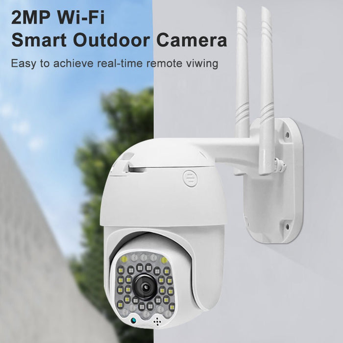 GUUDGO 1080P HD Wifi IP Security Camera - 4X Zoom, 32LED Outdoor Light, Sound Alarm & Waterproof Night Vision - Ideal for Home & Business Surveillance - Shopsta EU