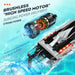 HXJRC HJ816 PRO RTR - 55km/h 2.4G Brushless High Speed RC Boat with Capsized Reset & LED Lights - Waterproof Electric Racing Speedboat for Lakes, Pools & Remote Control Enthusiasts - Shopsta EU