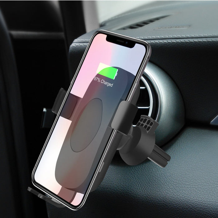 Qi Wireless Charger - 9V Fast Car Air Vent Charging Pad for iPhone 8, 8P, X - Convenient On-the-Go Solution for Apple Users - Shopsta EU