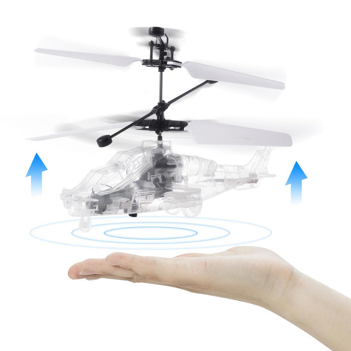 Smart Levitation RC Helicopter - Gesture Sensing, LED Light, Altitude Hold, Transparent Design - Perfect Kids Toy - Shopsta EU