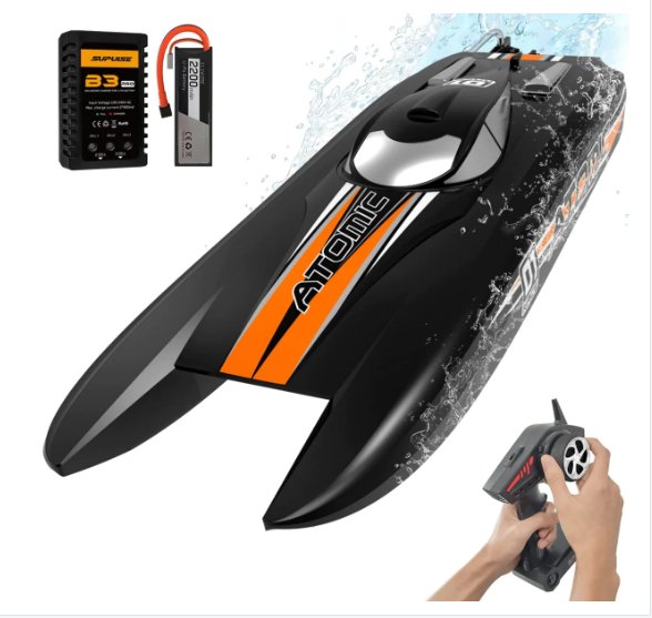 Volantexrc Atomic RTR 792-6 - 60km/h Brushless RC Boat with 2.4G, Waterproof, Reverse, Water-Cooled ABS Unibody Hull - Perfect for Pool and Lake Excitement - Shopsta EU