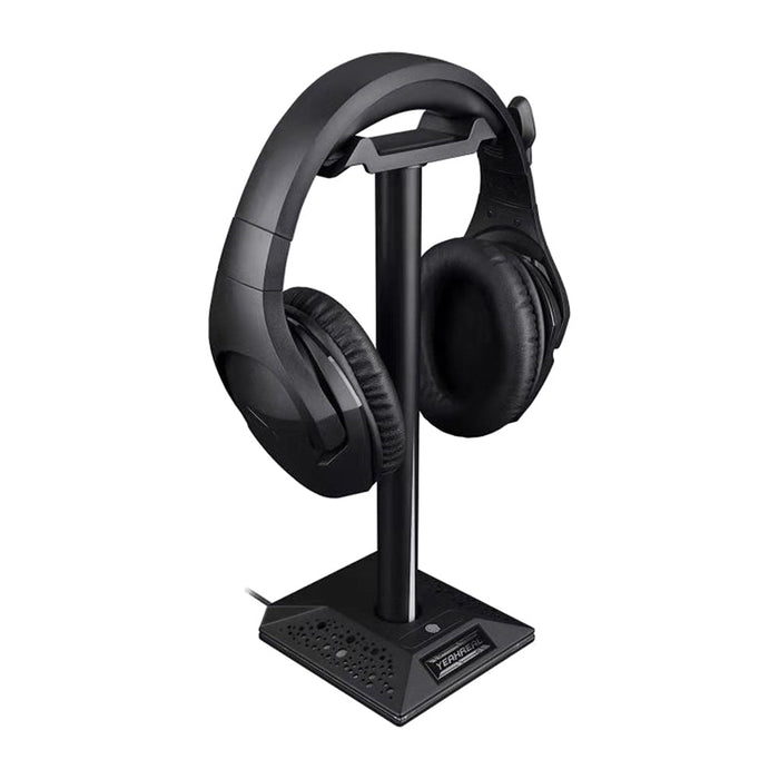 YEAHREAL RGB Gaming Headset Stand - Dual USB Ports, 3.5mm Audio Port, Touch Control, Removable Holder - Ideal for Gamers and Streamers - Shopsta EU